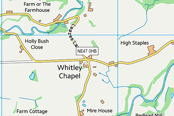 Whitley Chapel Parish Hall map (NE47 0HB) - OS VectorMap District (Ordnance Survey)