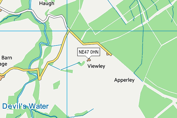 NE47 0HN map - OS VectorMap District (Ordnance Survey)
