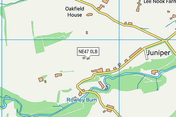 NE47 0LB map - OS VectorMap District (Ordnance Survey)