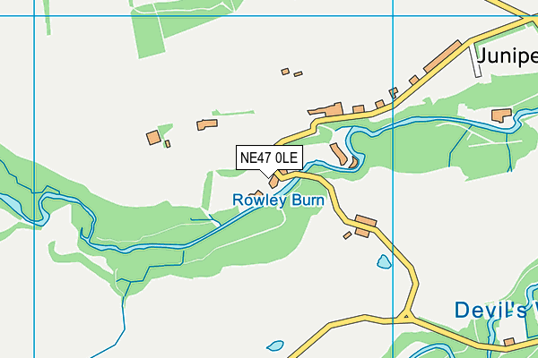 NE47 0LE map - OS VectorMap District (Ordnance Survey)