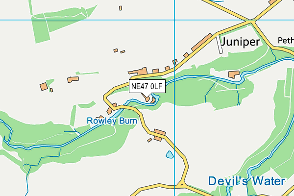 NE47 0LF map - OS VectorMap District (Ordnance Survey)