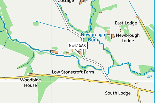 NE47 5AX map - OS VectorMap District (Ordnance Survey)