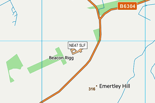 NE47 5LF map - OS VectorMap District (Ordnance Survey)