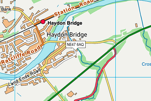 NE47 6AQ map - OS VectorMap District (Ordnance Survey)