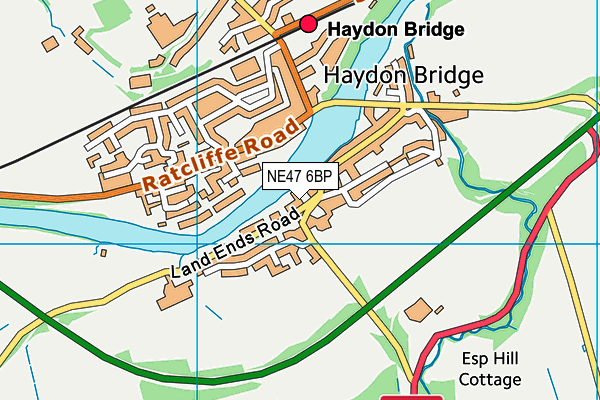 NE47 6BP map - OS VectorMap District (Ordnance Survey)