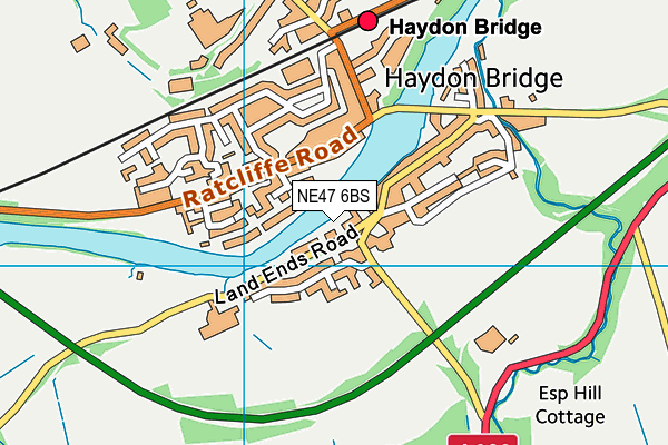 NE47 6BS map - OS VectorMap District (Ordnance Survey)