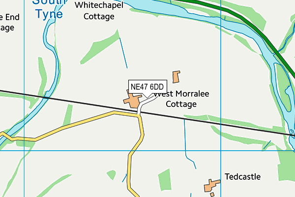 NE47 6DD map - OS VectorMap District (Ordnance Survey)