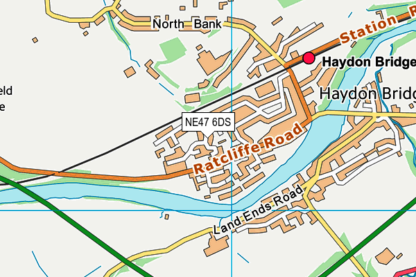 NE47 6DS map - OS VectorMap District (Ordnance Survey)