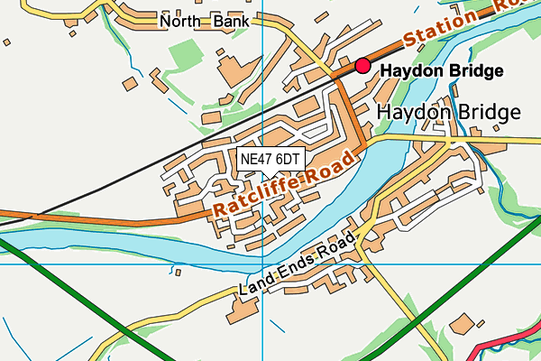 NE47 6DT map - OS VectorMap District (Ordnance Survey)