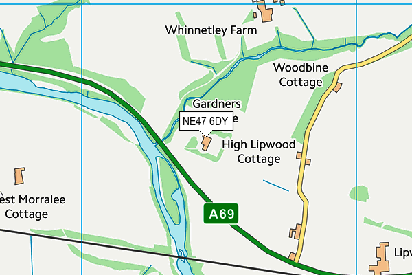 NE47 6DY map - OS VectorMap District (Ordnance Survey)