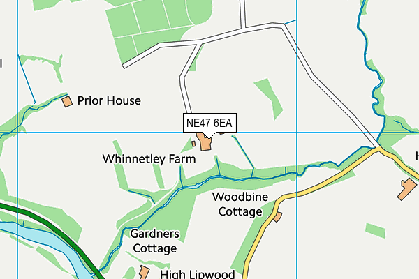 NE47 6EA map - OS VectorMap District (Ordnance Survey)