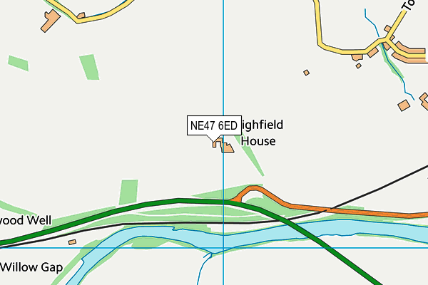 NE47 6ED map - OS VectorMap District (Ordnance Survey)