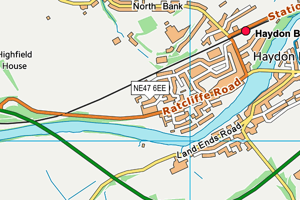 NE47 6EE map - OS VectorMap District (Ordnance Survey)