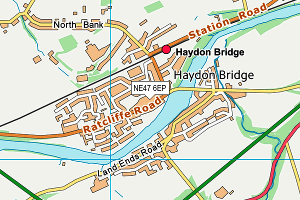 NE47 6EP map - OS VectorMap District (Ordnance Survey)