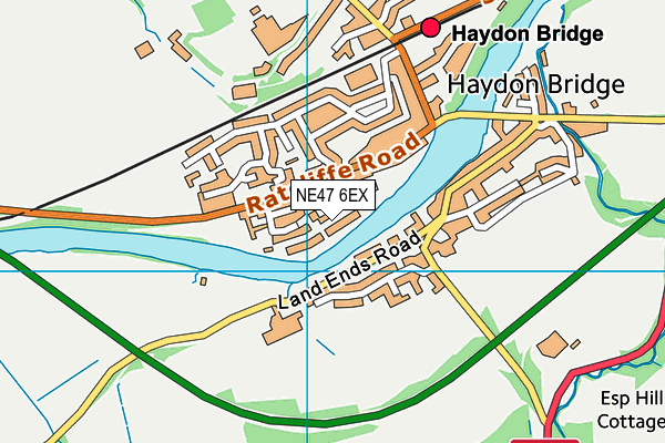 NE47 6EX map - OS VectorMap District (Ordnance Survey)