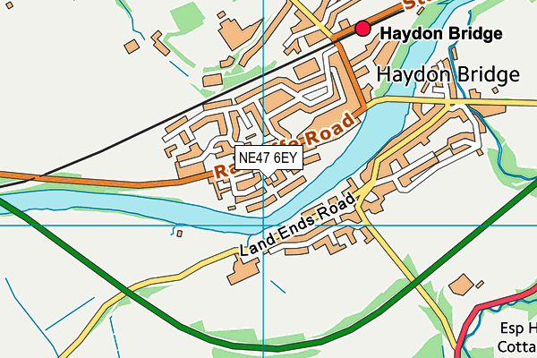 NE47 6EY map - OS VectorMap District (Ordnance Survey)