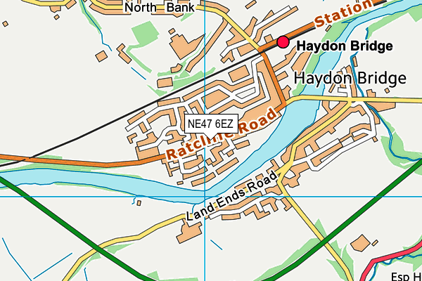 NE47 6EZ map - OS VectorMap District (Ordnance Survey)