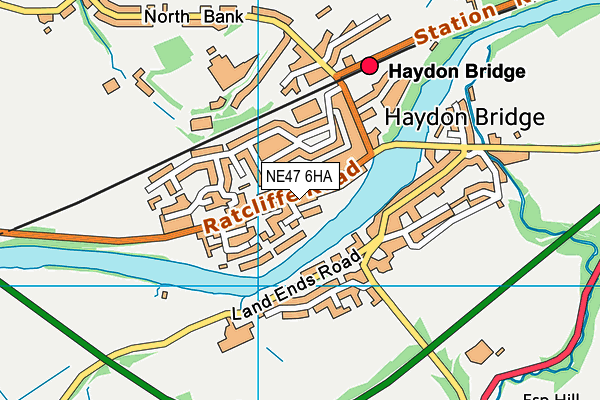 NE47 6HA map - OS VectorMap District (Ordnance Survey)