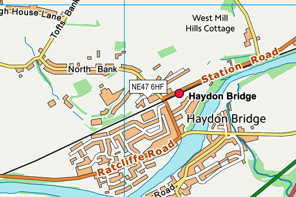 NE47 6HF map - OS VectorMap District (Ordnance Survey)