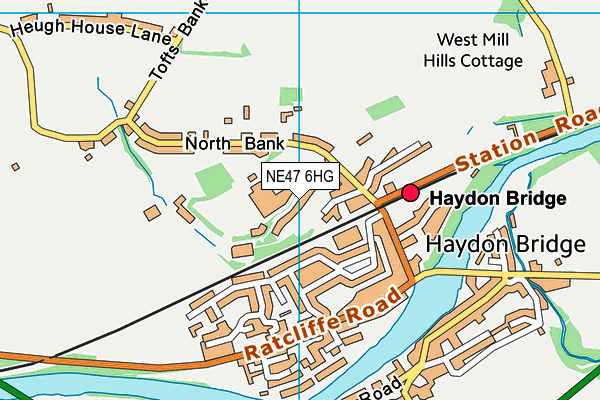 NE47 6HG map - OS VectorMap District (Ordnance Survey)