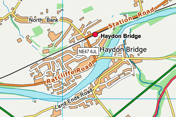 NE47 6JL map - OS VectorMap District (Ordnance Survey)