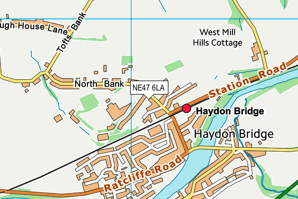 NE47 6LA map - OS VectorMap District (Ordnance Survey)