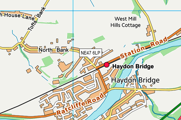 NE47 6LP map - OS VectorMap District (Ordnance Survey)