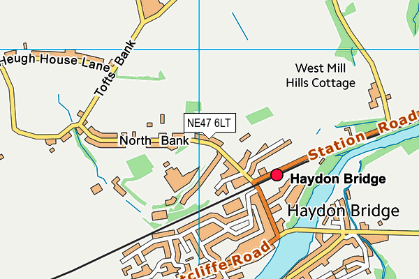 NE47 6LT map - OS VectorMap District (Ordnance Survey)