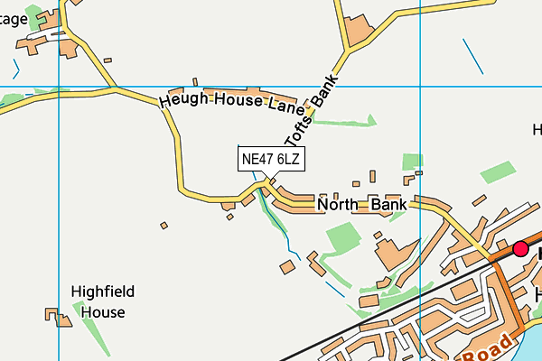 NE47 6LZ map - OS VectorMap District (Ordnance Survey)