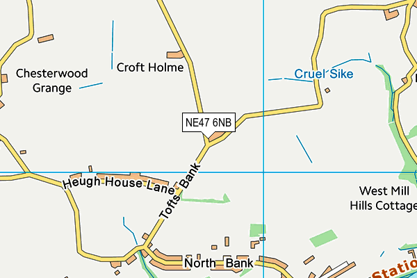 NE47 6NB map - OS VectorMap District (Ordnance Survey)