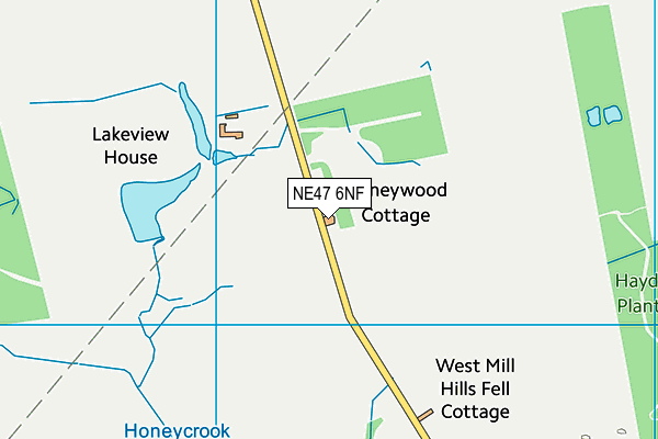NE47 6NF map - OS VectorMap District (Ordnance Survey)