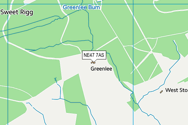 NE47 7AS map - OS VectorMap District (Ordnance Survey)