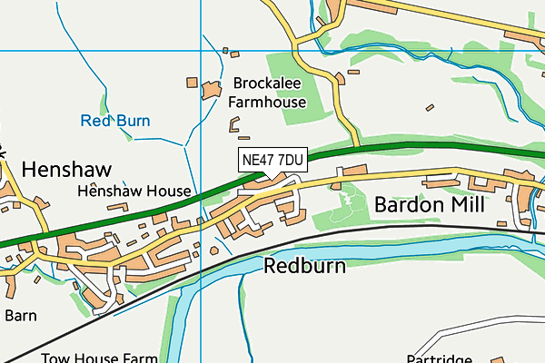 NE47 7DU map - OS VectorMap District (Ordnance Survey)