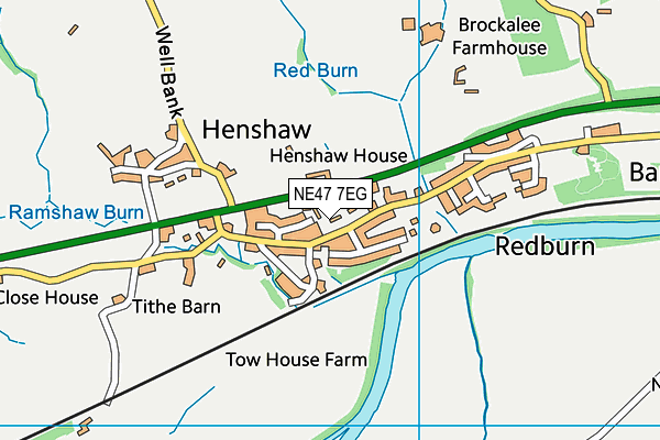 NE47 7EG map - OS VectorMap District (Ordnance Survey)