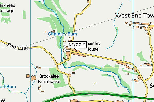 NE47 7JG map - OS VectorMap District (Ordnance Survey)