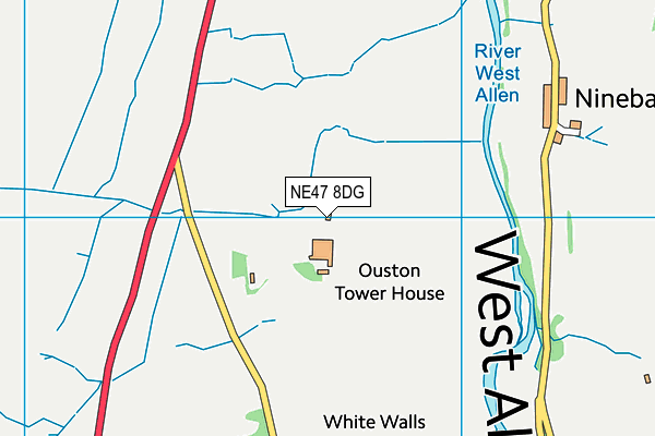 NE47 8DG map - OS VectorMap District (Ordnance Survey)