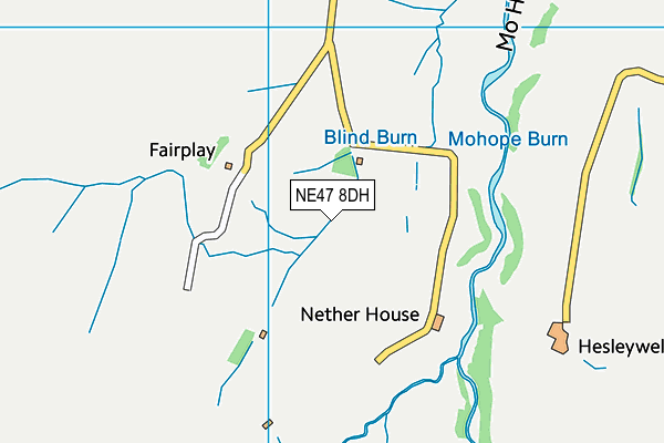 NE47 8DH map - OS VectorMap District (Ordnance Survey)