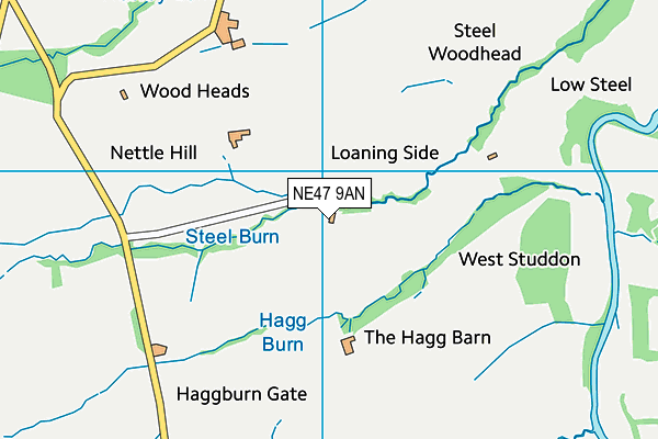 NE47 9AN map - OS VectorMap District (Ordnance Survey)