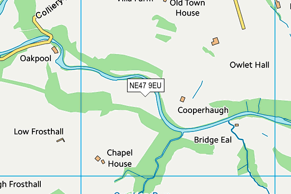NE47 9EU map - OS VectorMap District (Ordnance Survey)