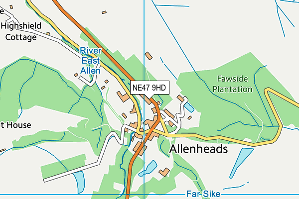 NE47 9HD map - OS VectorMap District (Ordnance Survey)