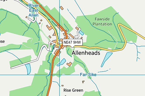 Allenheads Ski Slope map (NE47 9HW) - OS VectorMap District (Ordnance Survey)