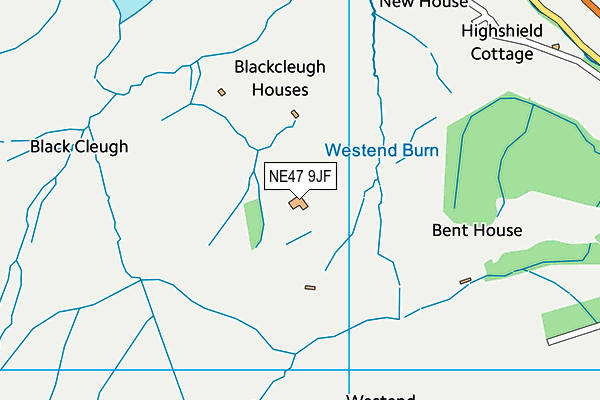 NE47 9JF map - OS VectorMap District (Ordnance Survey)