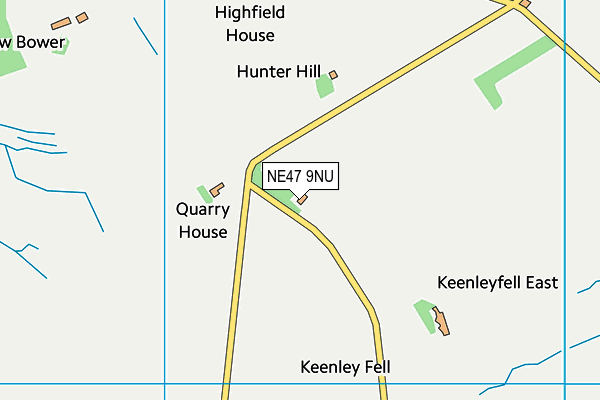 NE47 9NU map - OS VectorMap District (Ordnance Survey)