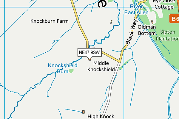 NE47 9SW map - OS VectorMap District (Ordnance Survey)