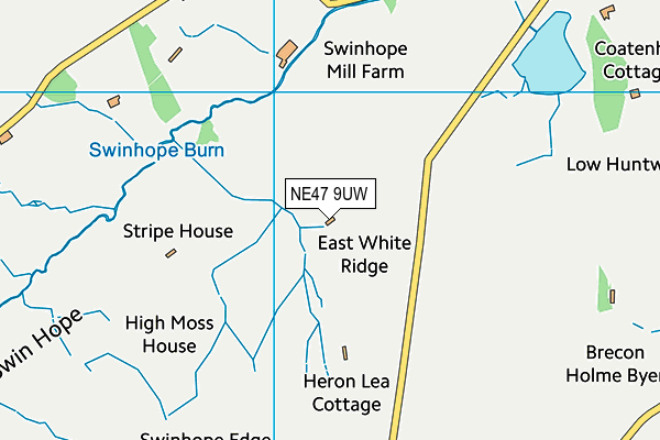 NE47 9UW map - OS VectorMap District (Ordnance Survey)