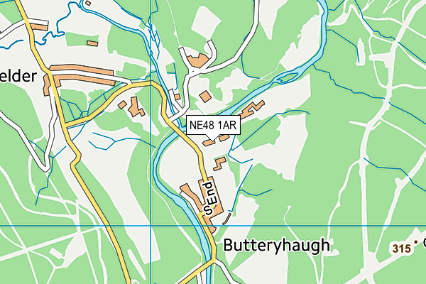 NE48 1AR map - OS VectorMap District (Ordnance Survey)