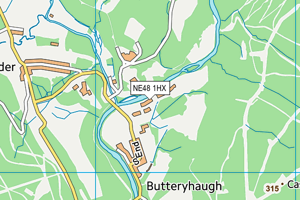 NE48 1HX map - OS VectorMap District (Ordnance Survey)