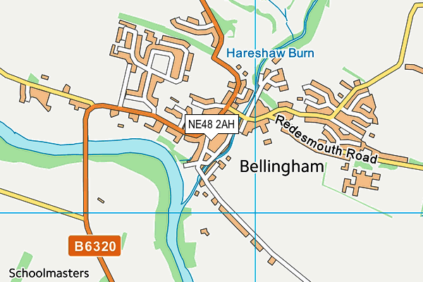 NE48 2AH map - OS VectorMap District (Ordnance Survey)