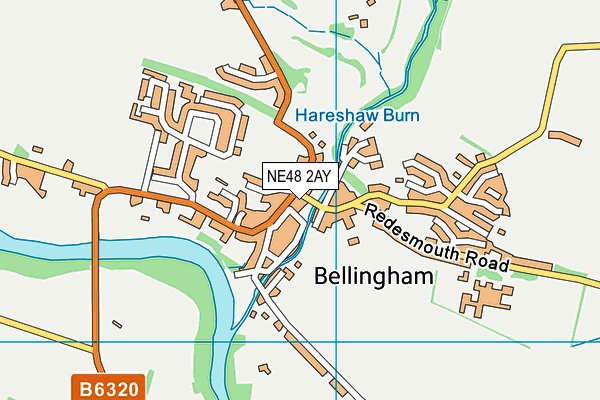 NE48 2AY map - OS VectorMap District (Ordnance Survey)