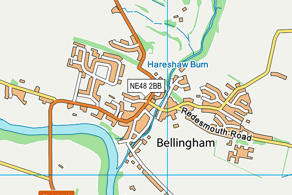 NE48 2BB map - OS VectorMap District (Ordnance Survey)